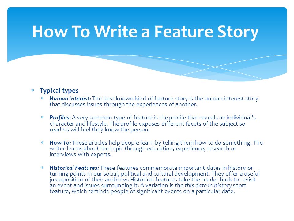 how to write a good feature story